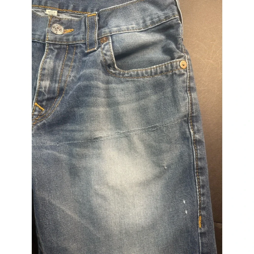True‎ Religion Mens Jeans 32x26 Straight Leg Blue Denim World Tour Flap Joey Y2K